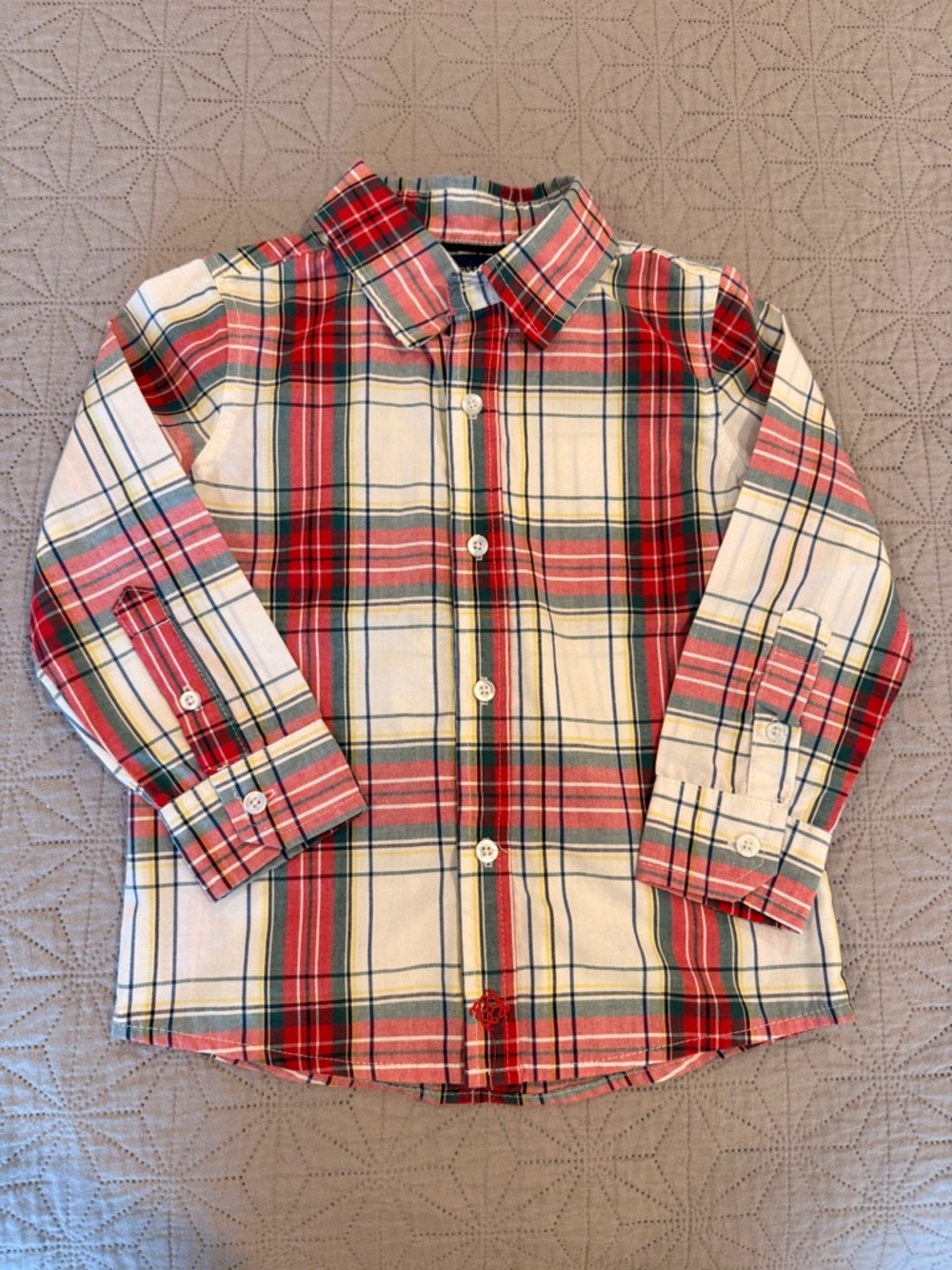 Kids Red Plaid Button-Up Shirt